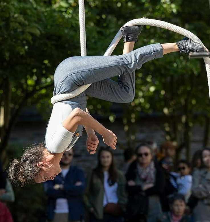 Cie 100 Racines Au Bout spectacle addictions corde lisse aérien